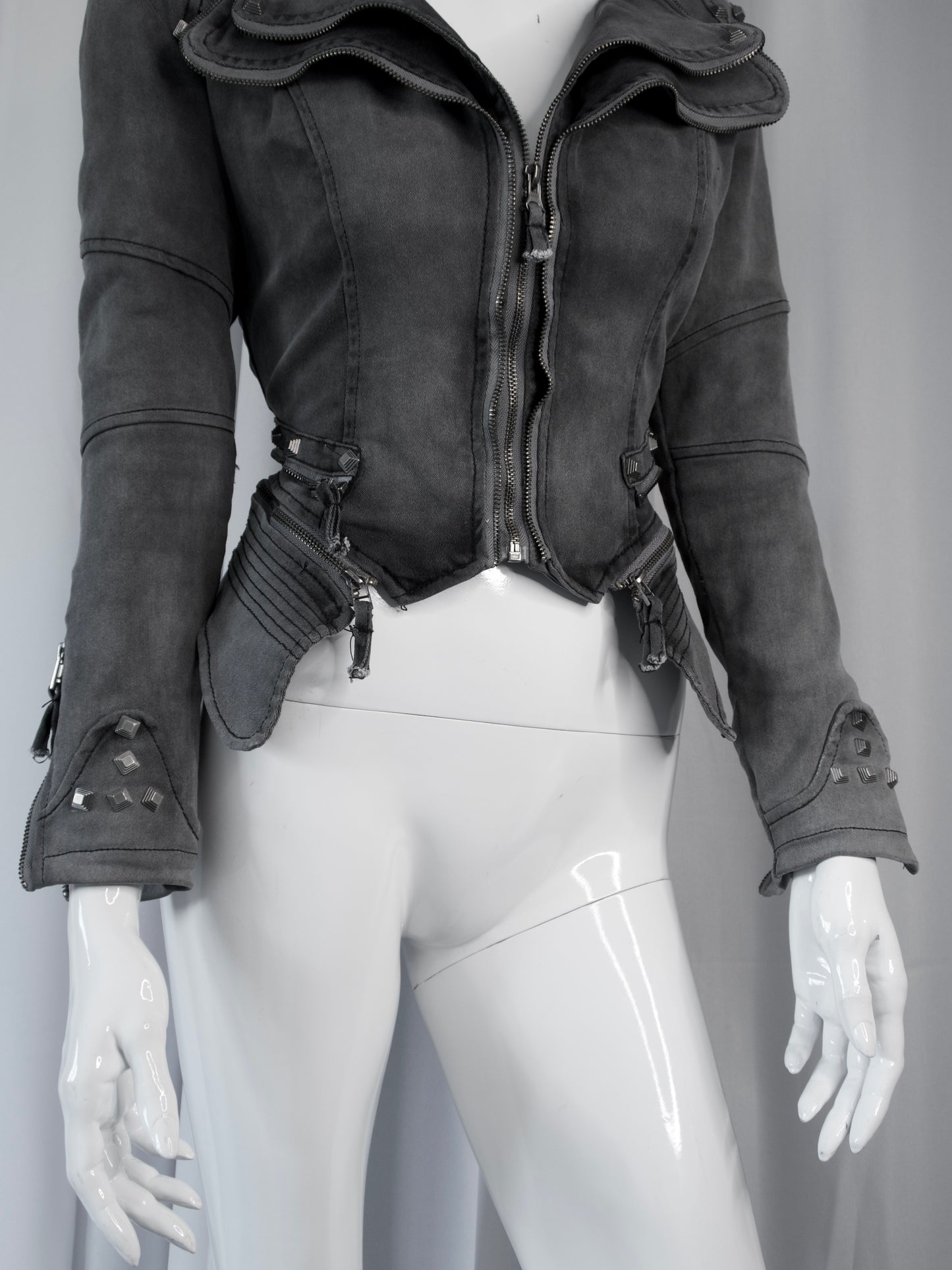 + Grey denim jacket +