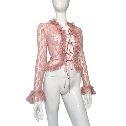 + Pink lace blouse +