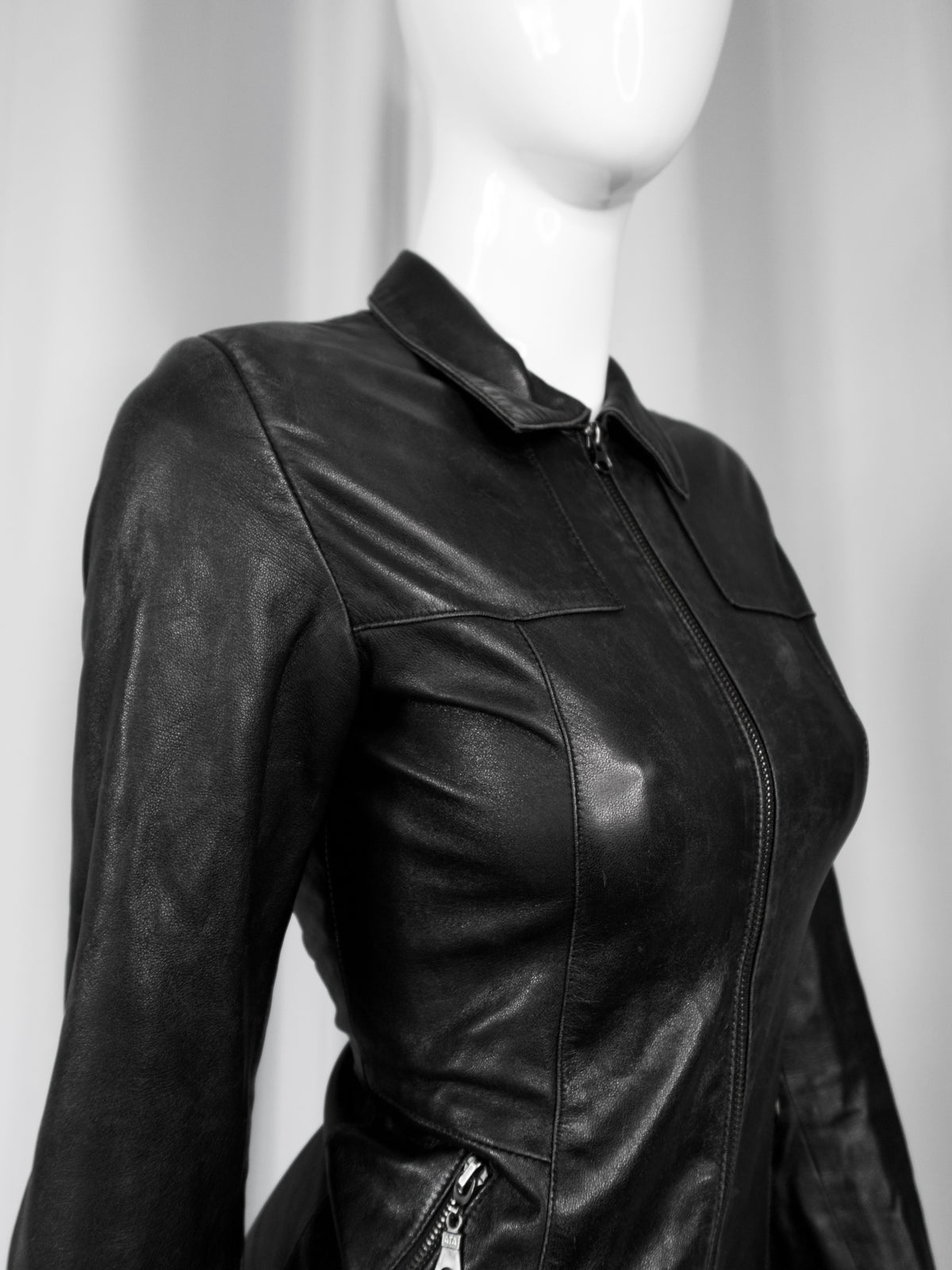 + Fitted Real Leather Jacket +