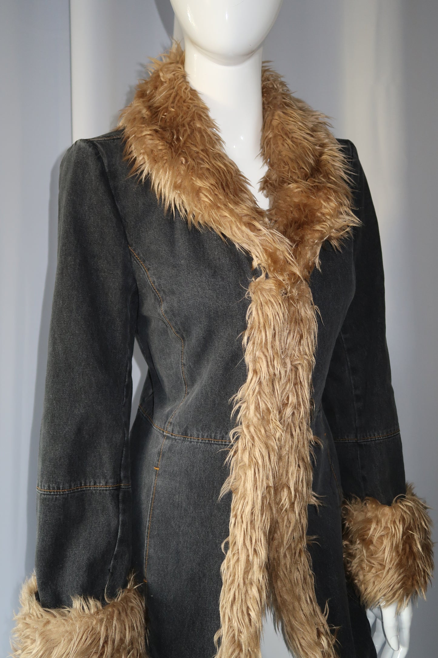 + Denim afghan coat +