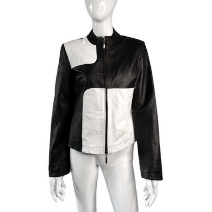 + Black & White leather jacket +