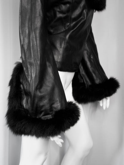 + Asymmetrical real leather jacket +