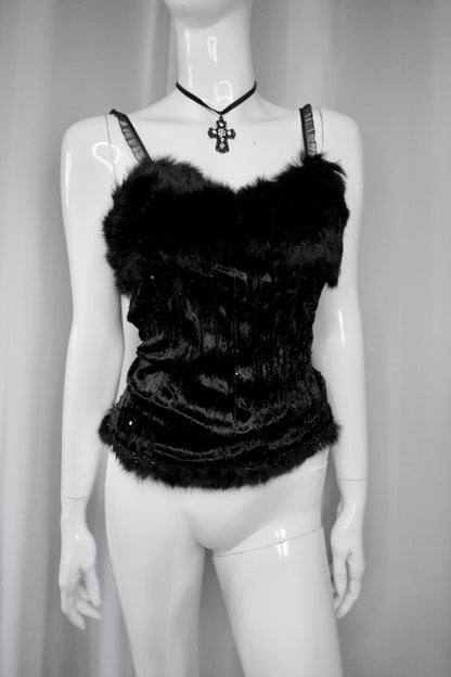 + Velvet fur top +