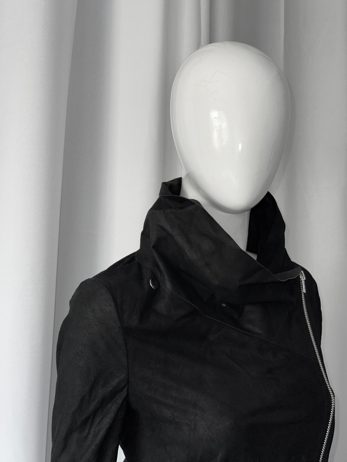 + Leather asymmetrical jacket +