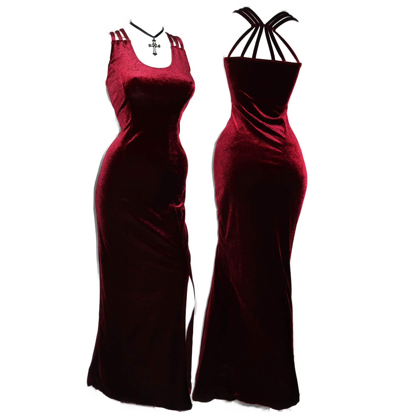 + Red velvet dress +