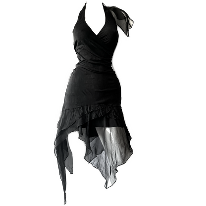 + Asymmetrical mesh dress +