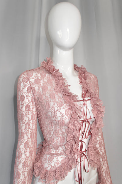 + Pink lace blouse +