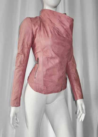 + Asymmetrical pink jacket +