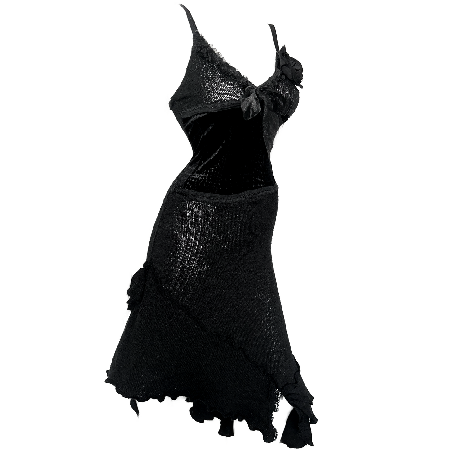 + Asymmetrical knit dress +