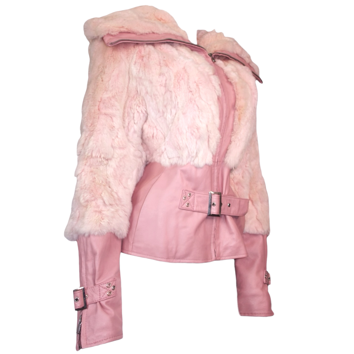 + Pink Real Leather Jacket +