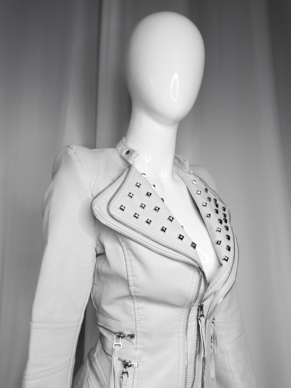 + Studded Power Shoulder Jacket +