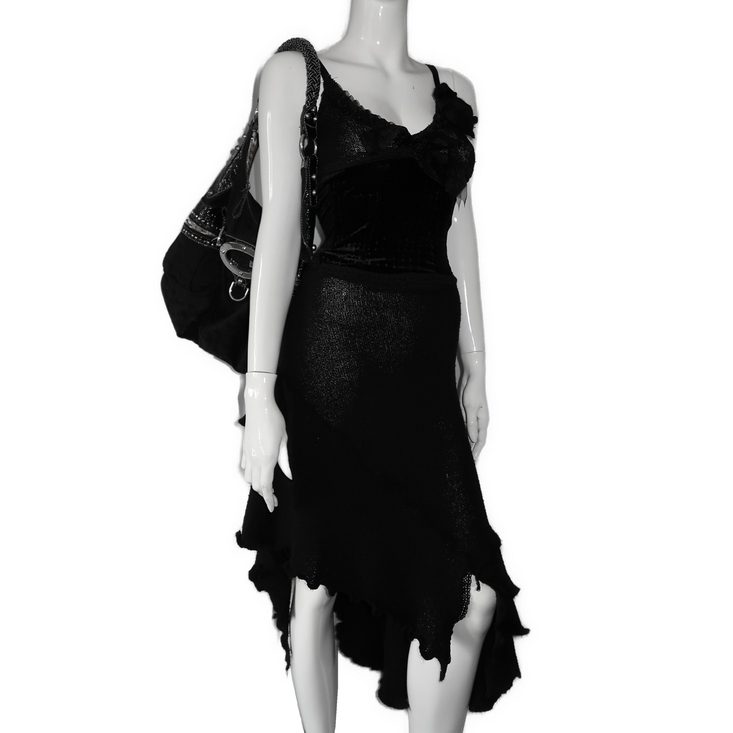 + Asymmetrical knit dress +