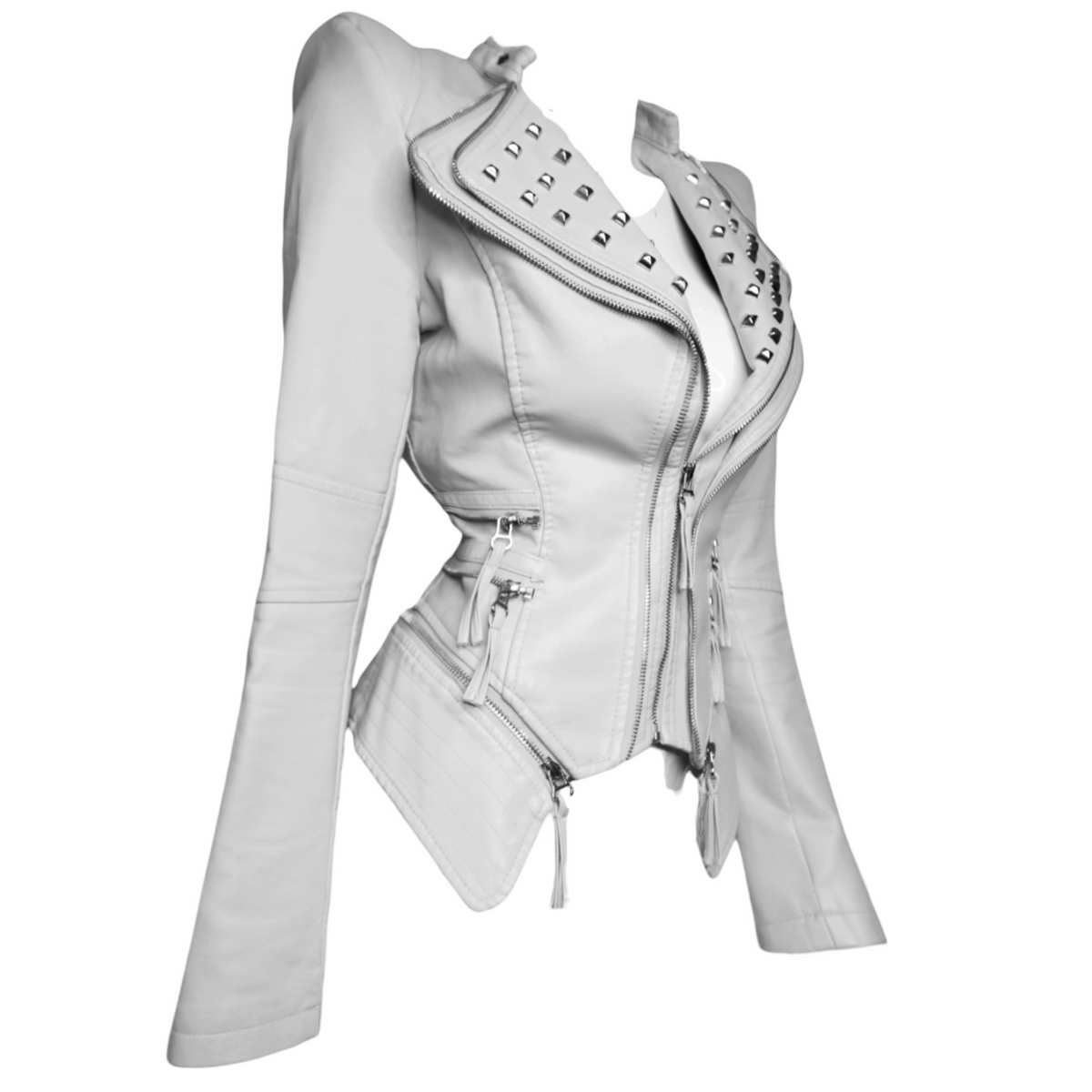 + Studded Power Shoulder Jacket +