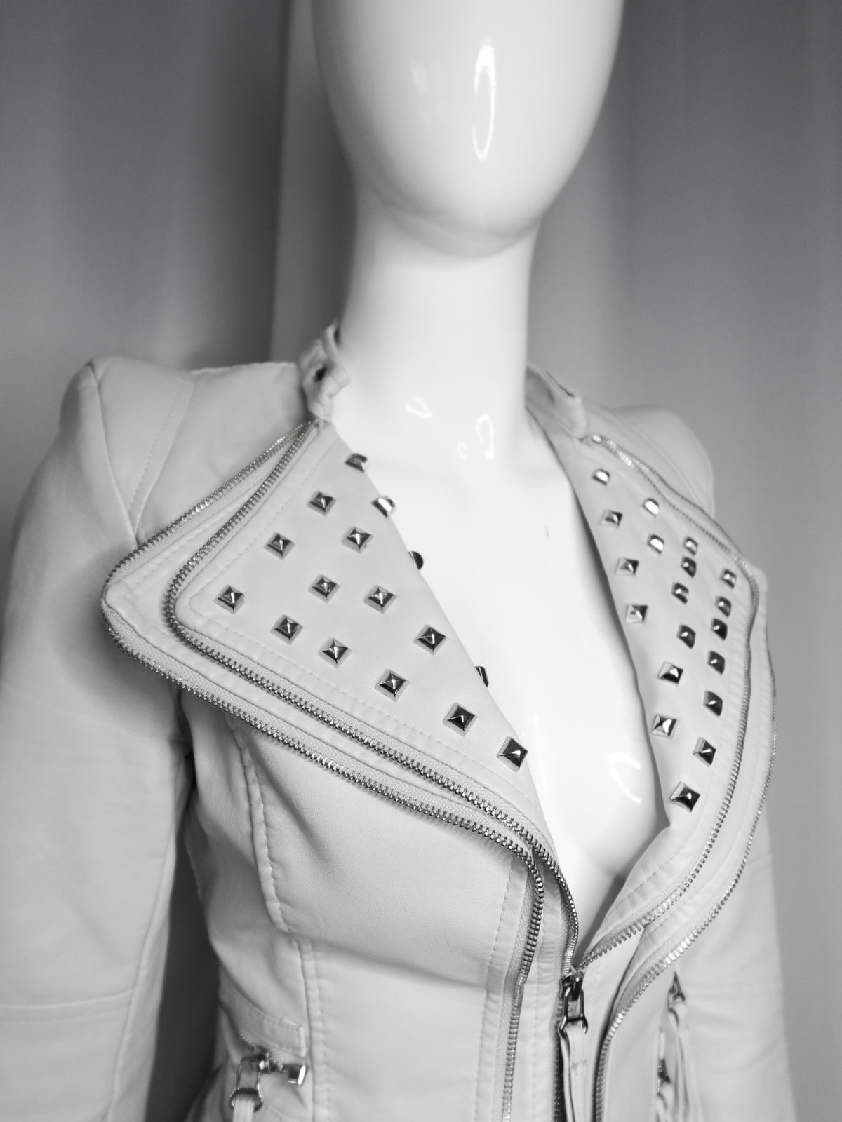 + Studded Power Shoulder Jacket +