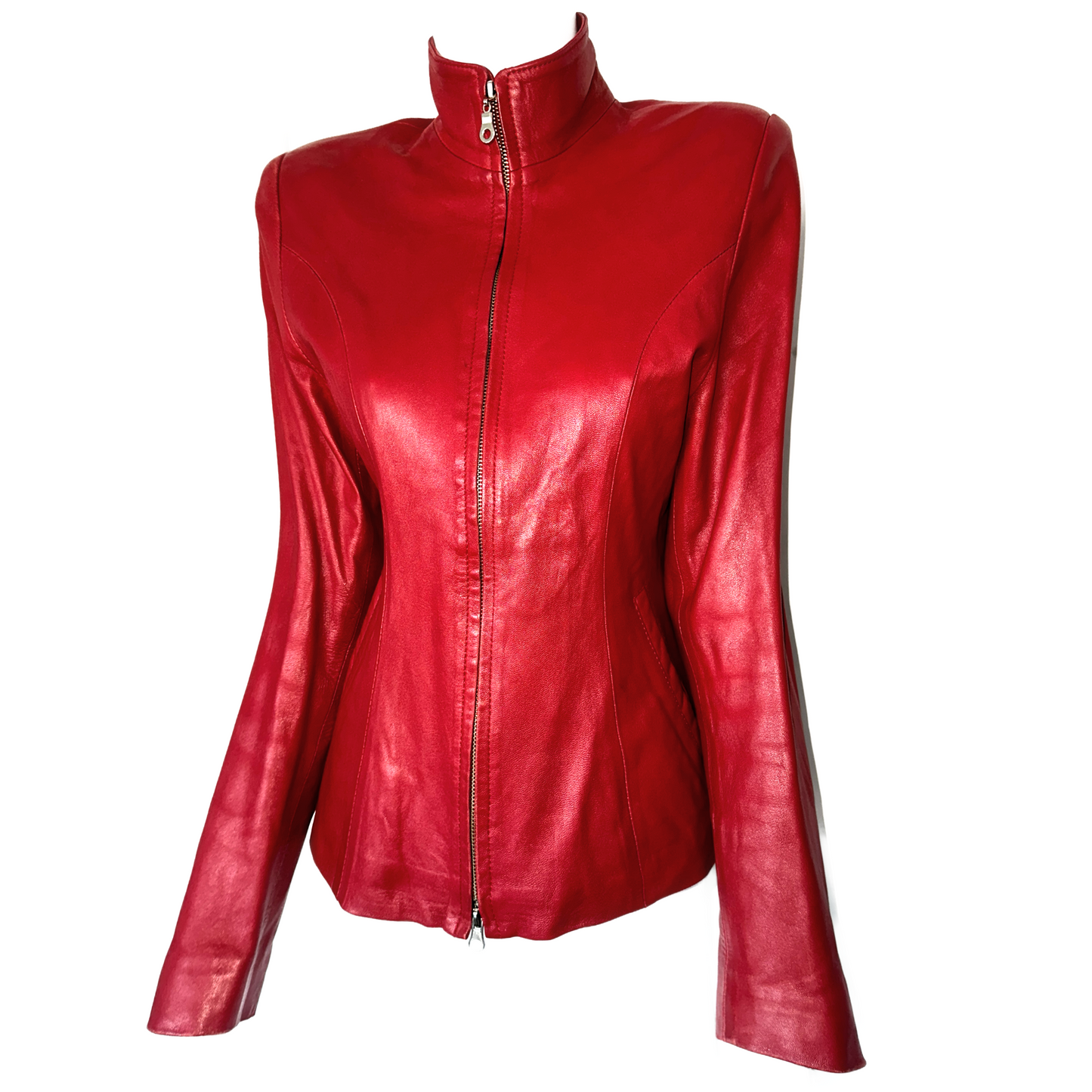 + Red leather jacket +