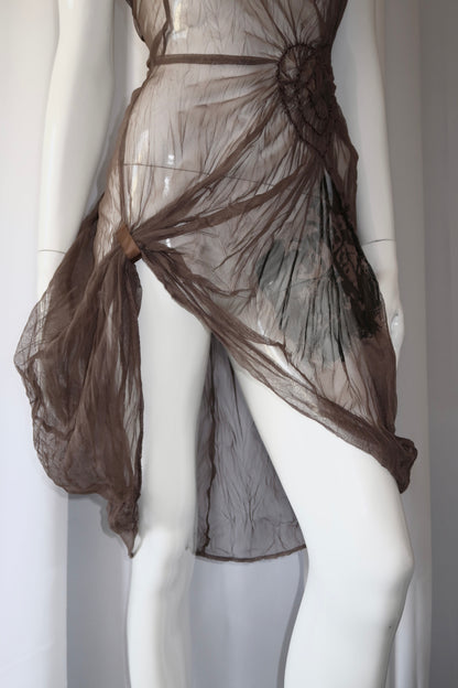 + Asymmetrical mesh tunic +