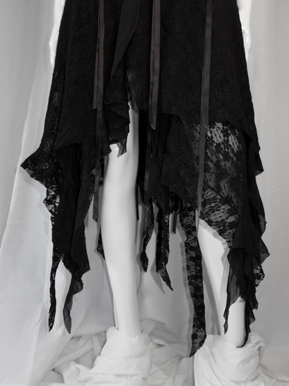 + Asymmetrical lace skirt +