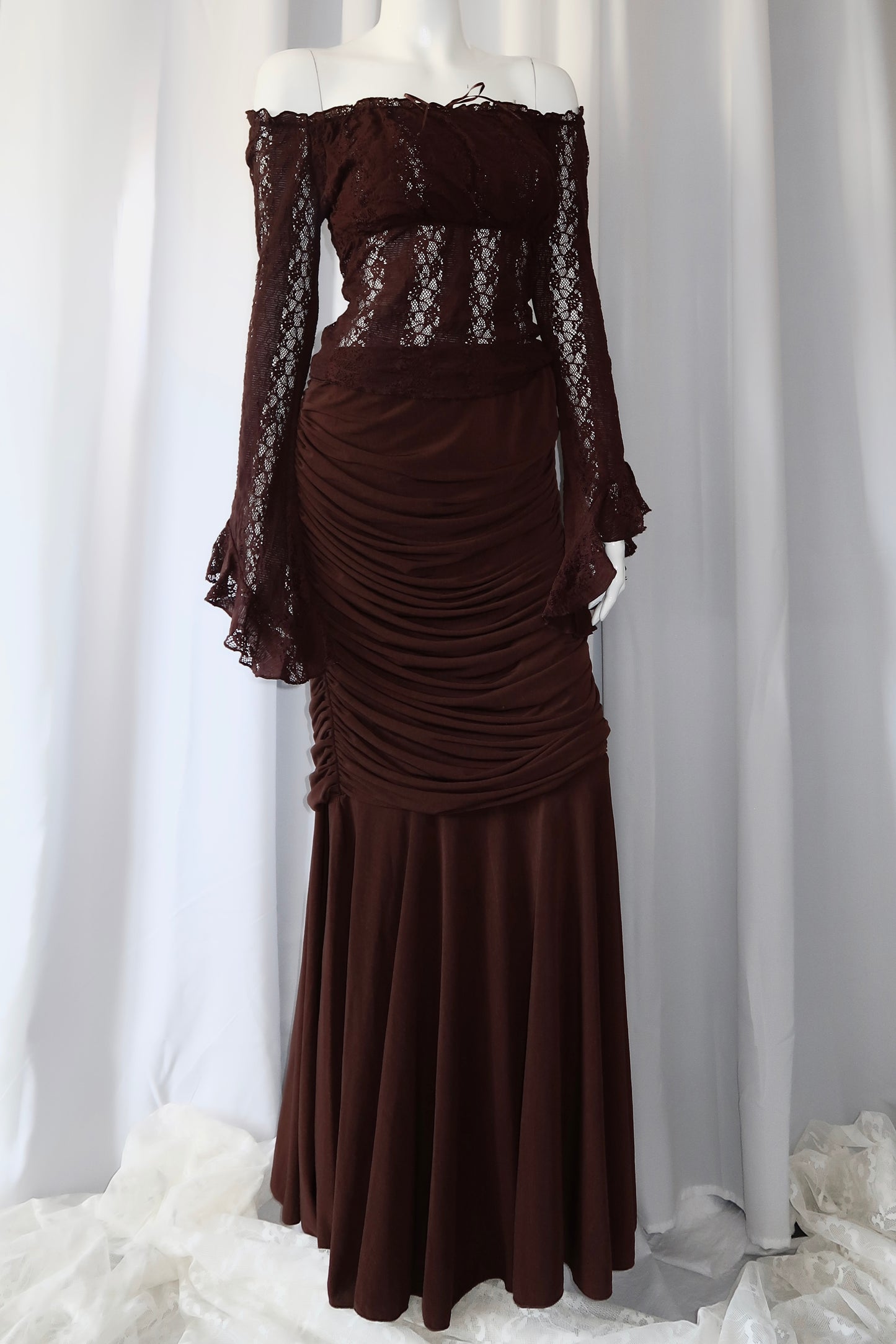 + Brown drapery skirt +