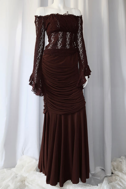 + Brown drapery skirt +
