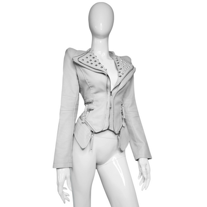 + Studded Power Shoulder Jacket +