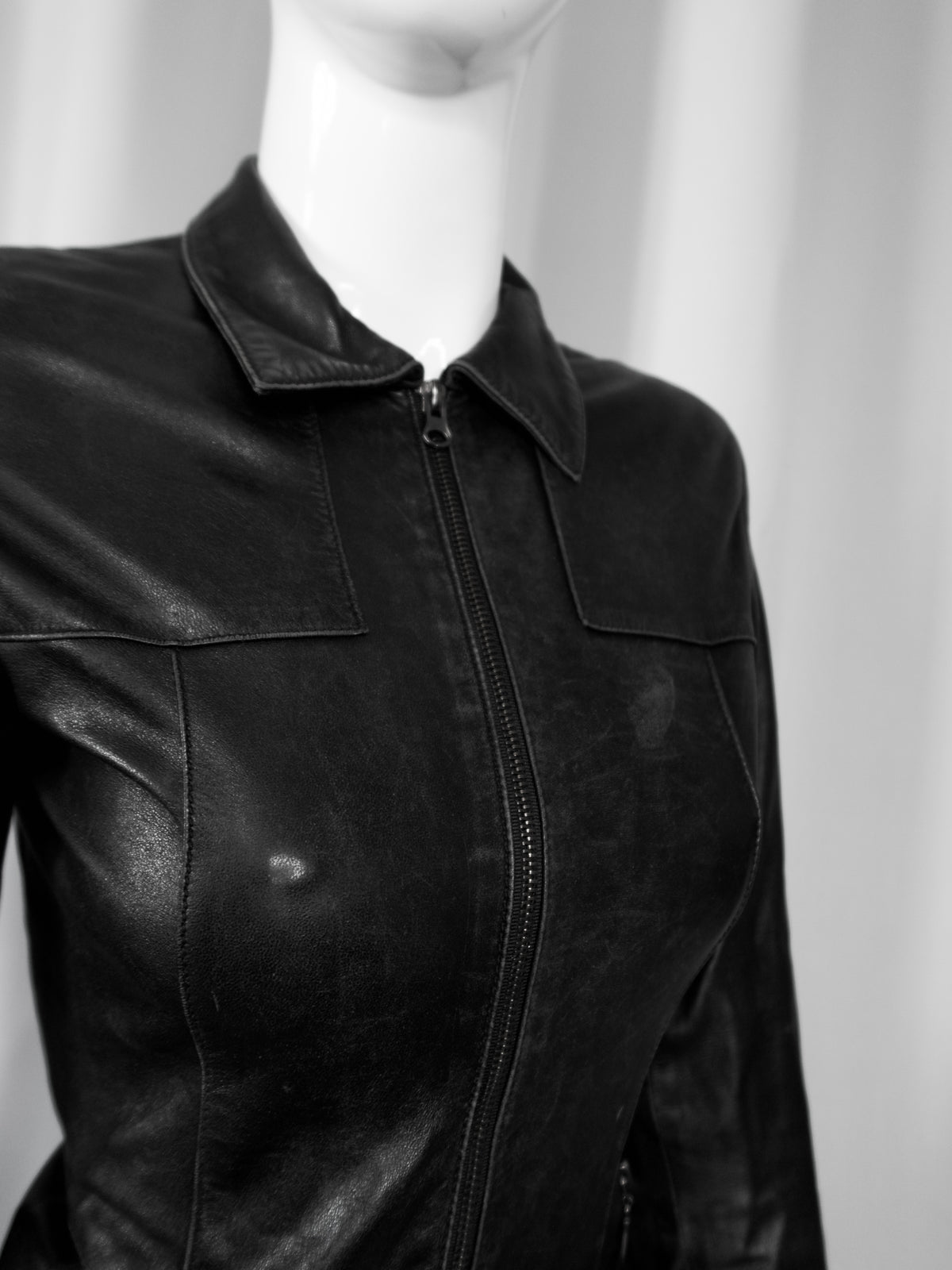 + Fitted Real Leather Jacket +