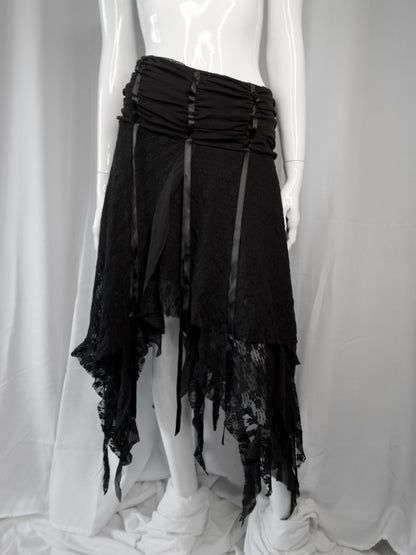 + Asymmetrical lace skirt +