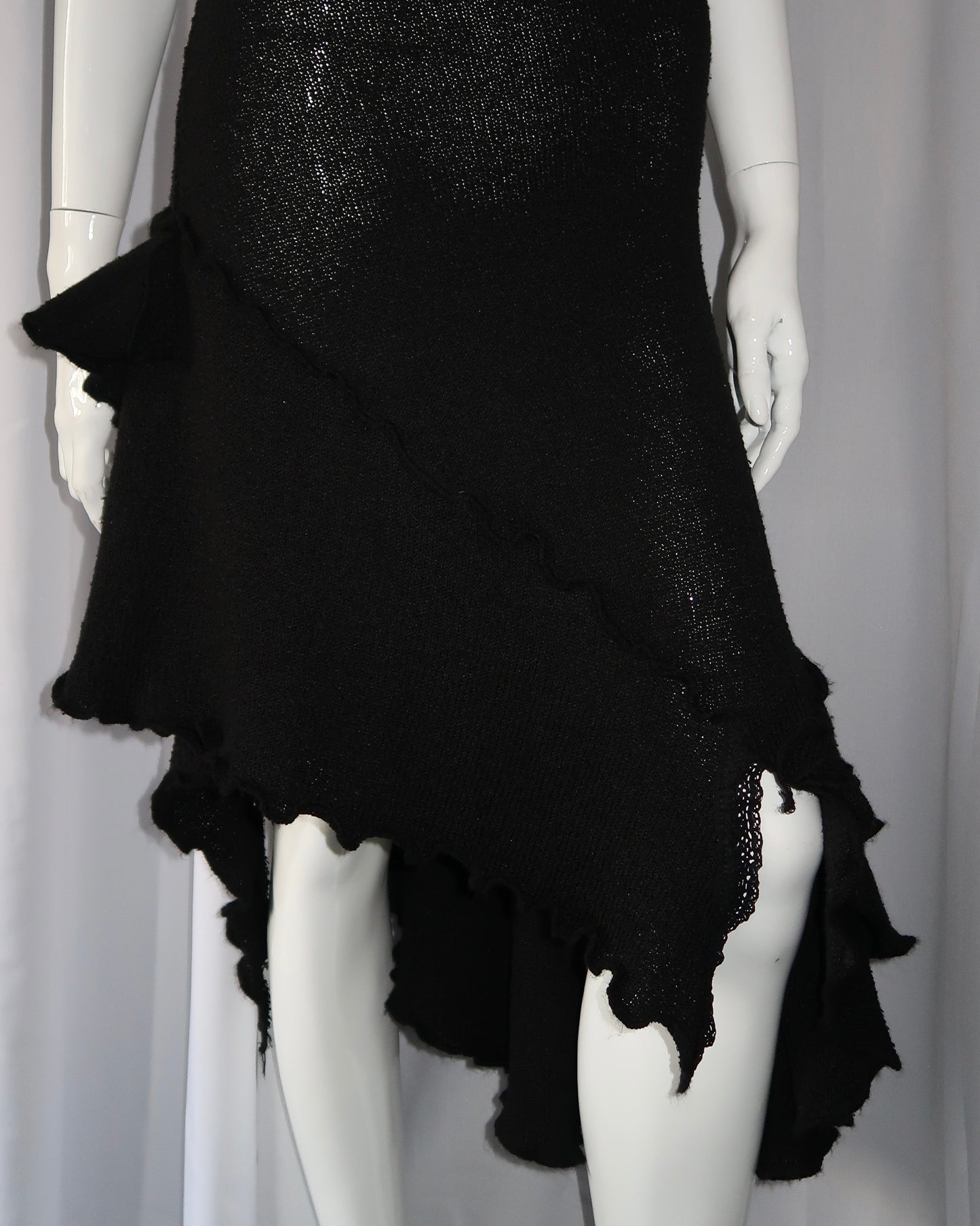 + Asymmetrical knit dress +