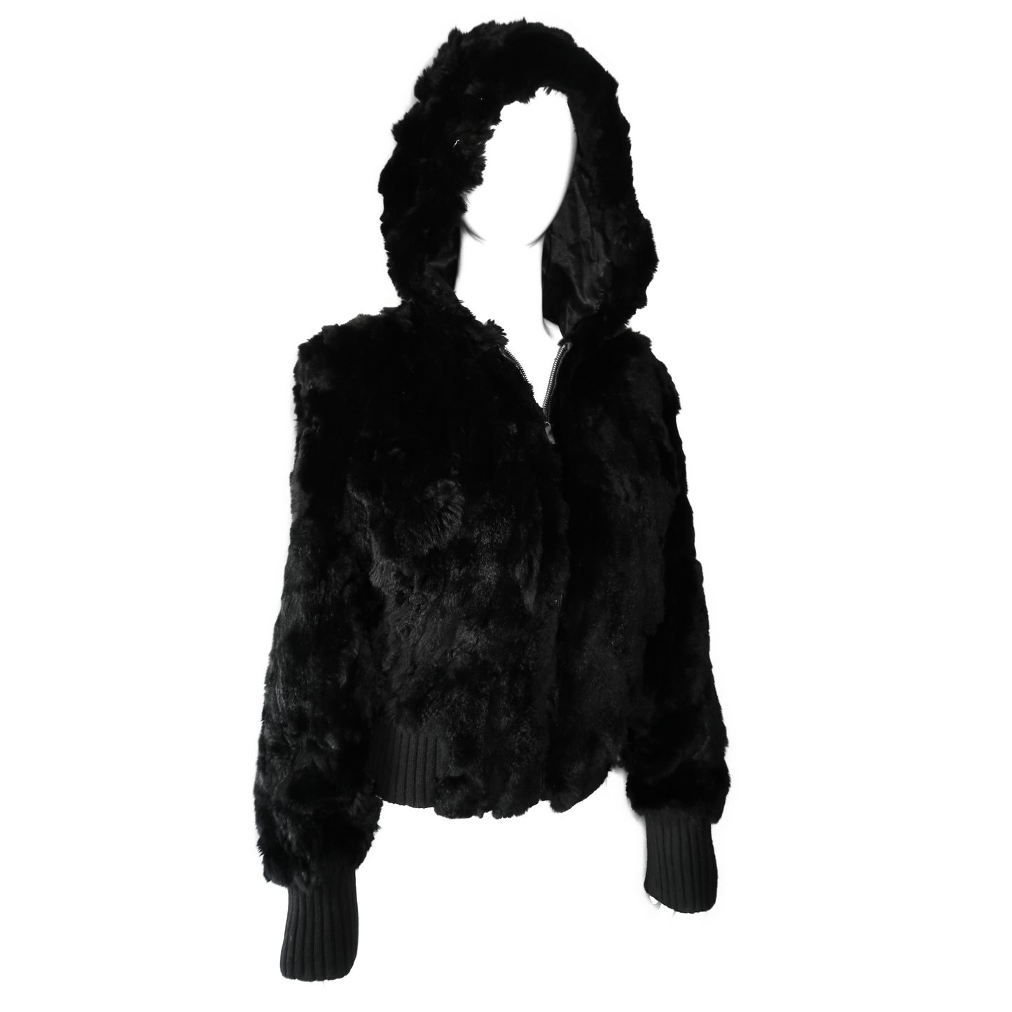 + Hooded fur jacket +