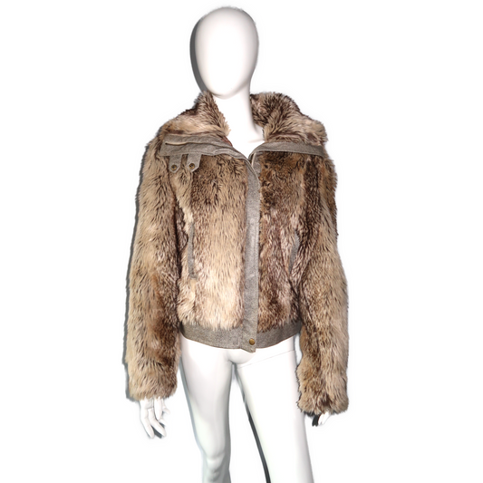+ Faux fur bomber jacket +