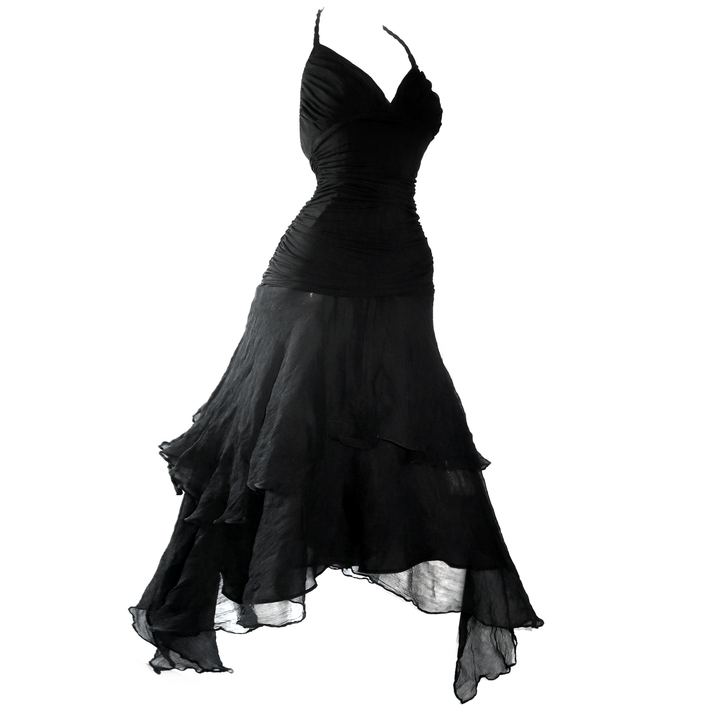 + Asymmetrical mesh dress +