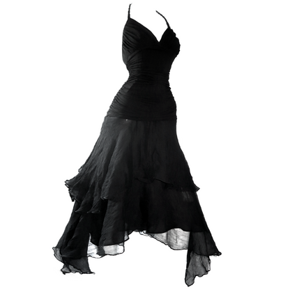 + Asymmetrical mesh dress +