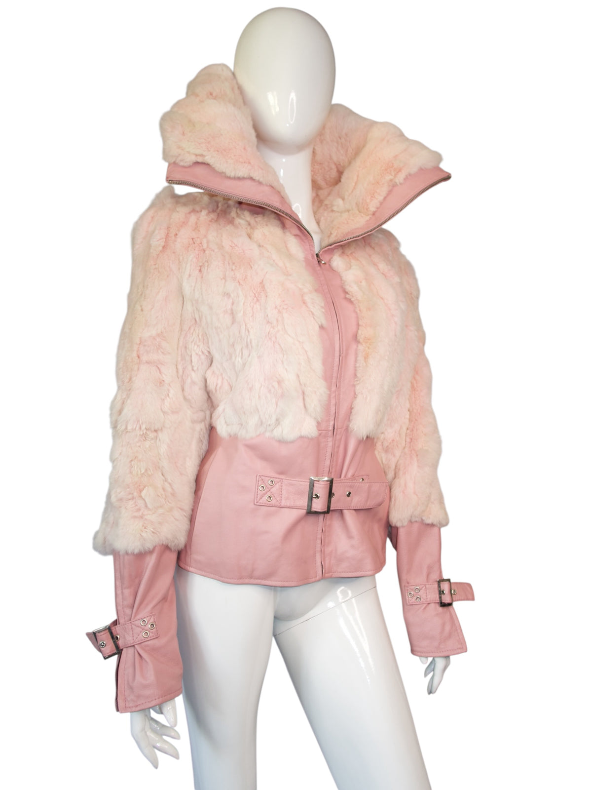 + Pink Real Leather Jacket +