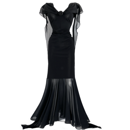 + Vintage dress with mesh cape +