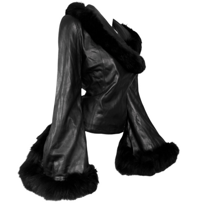 + Asymmetrical real leather jacket +