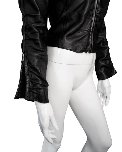 + Italian leather drapery jacket +