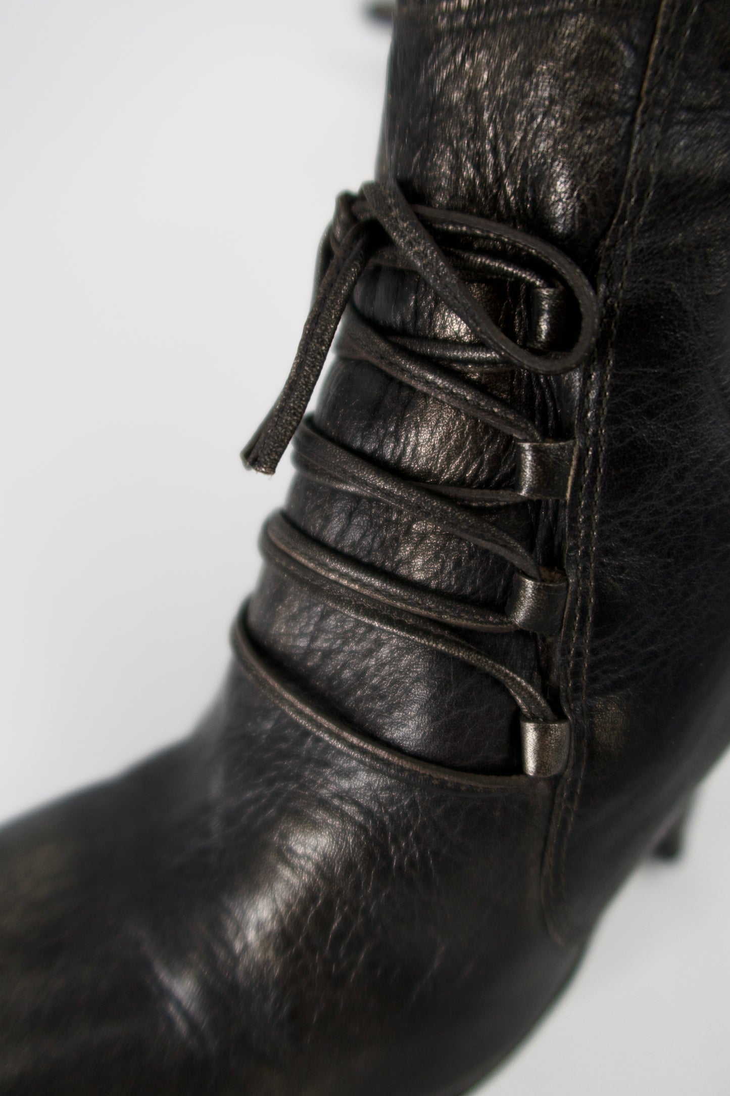 + Vintage bronze high heel boots +