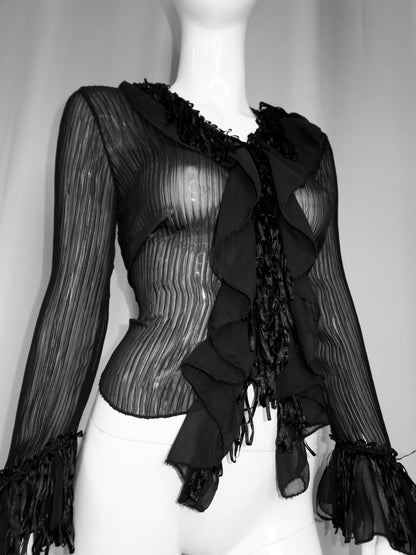 + Gothic mesh blouse +