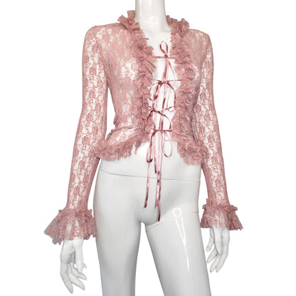 + Pink lace blouse +