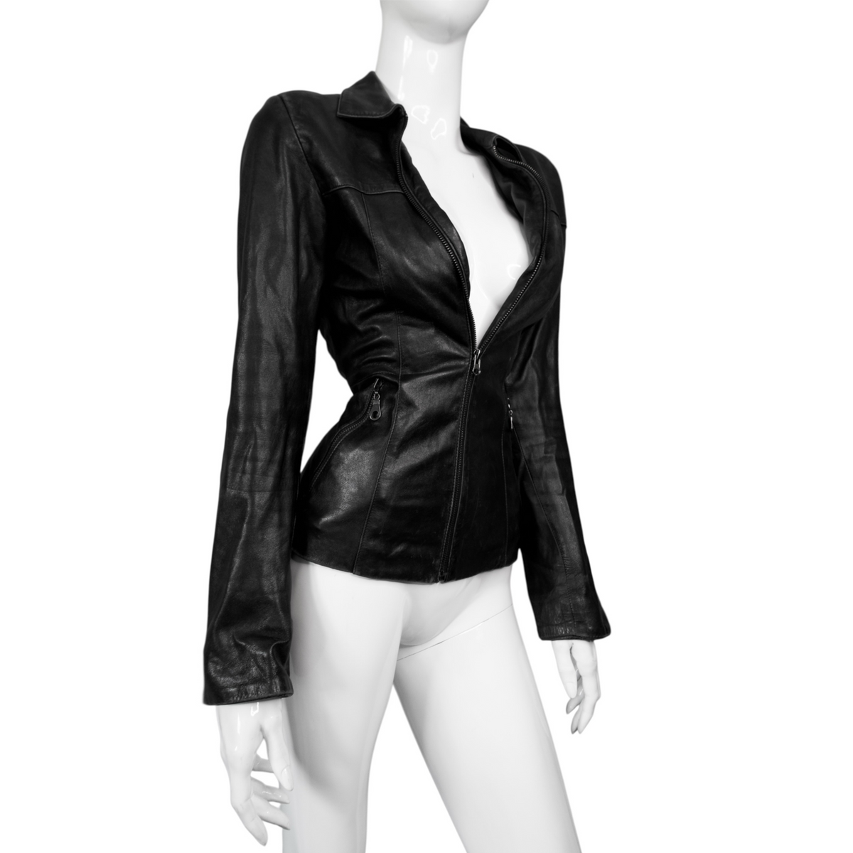 + Fitted Real Leather Jacket +