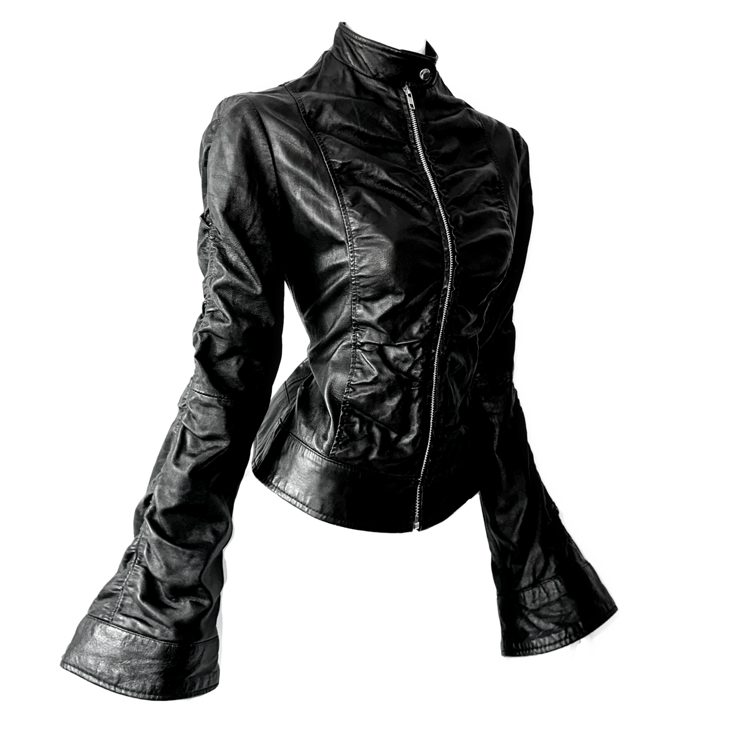 + Drapery leather jacket +