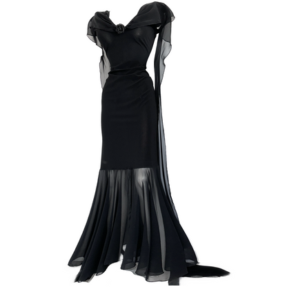 + Vintage dress with mesh cape +