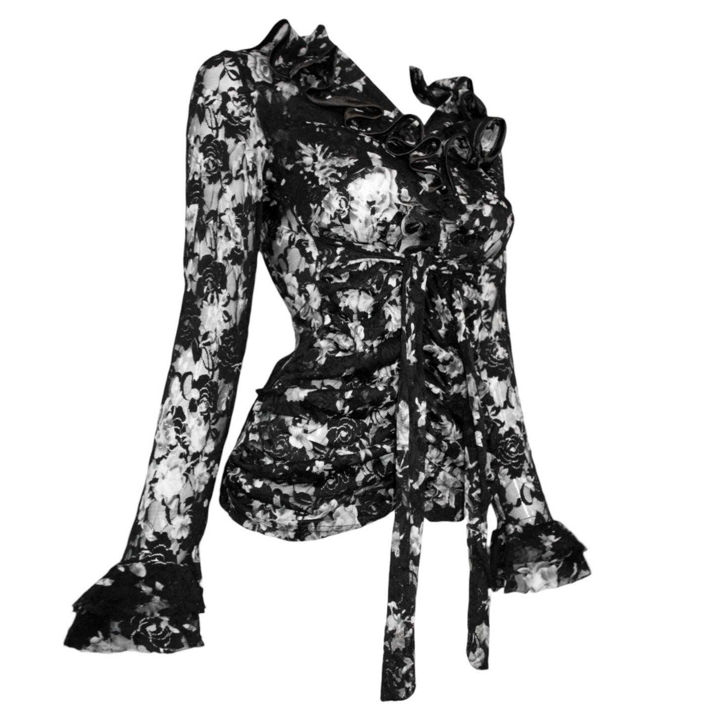 + Black & White lace blouse +