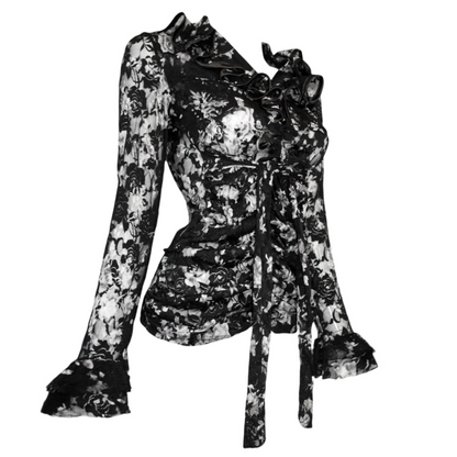 + Black & White lace blouse +