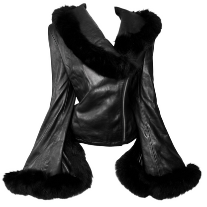 + Asymmetrical real leather jacket +