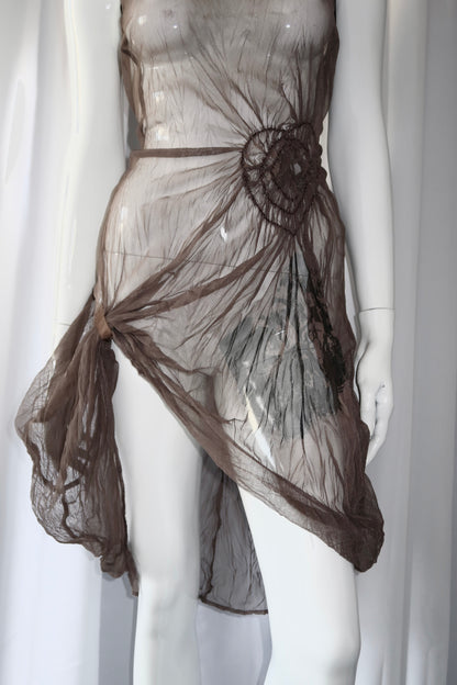 + Asymmetrical mesh tunic +