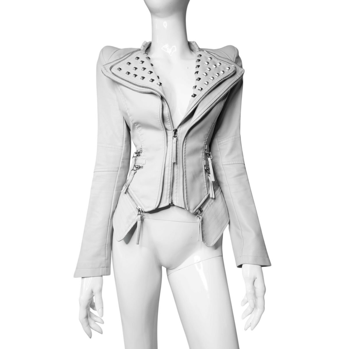 + Studded Power Shoulder Jacket +