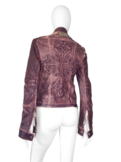 + Cross purple biker jacket +