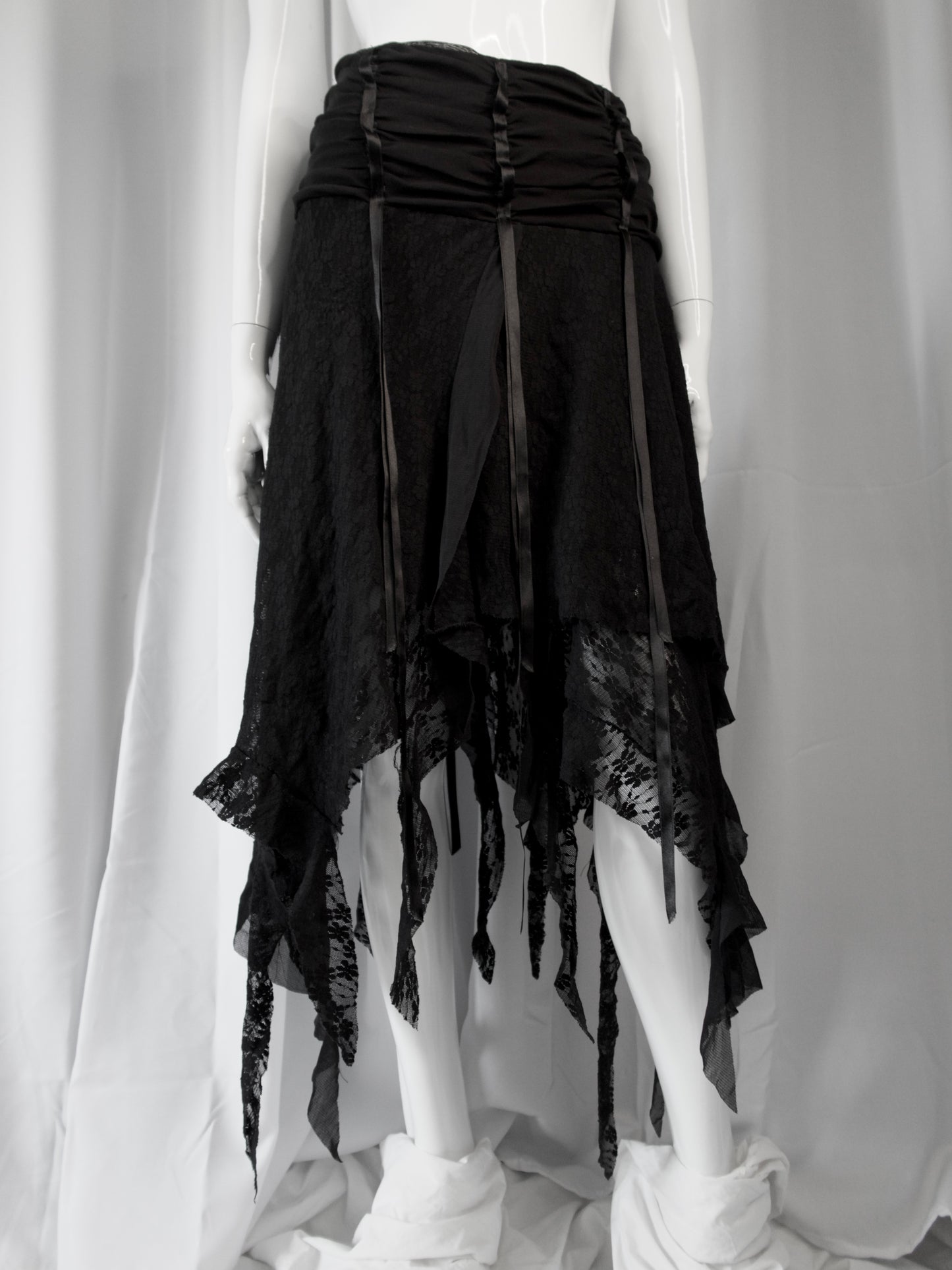 + Asymmetrical lace skirt +