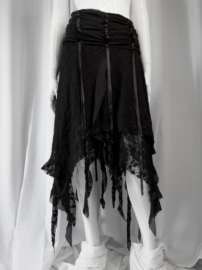 + Asymmetrical lace skirt +