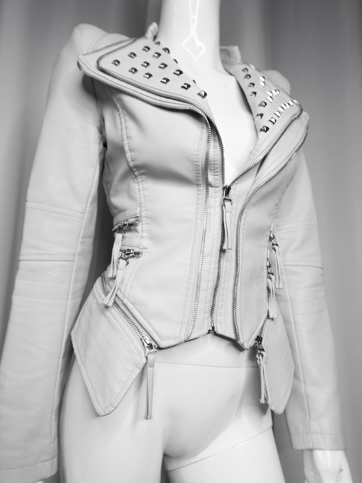 + Studded Power Shoulder Jacket +